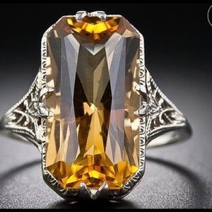 Silver Citrine Ring